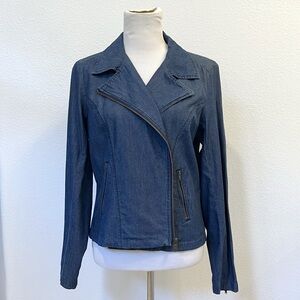 Levi’s - Lightweight Denim Zipper Moto Jacket | Medium Blue Denim, Size Large